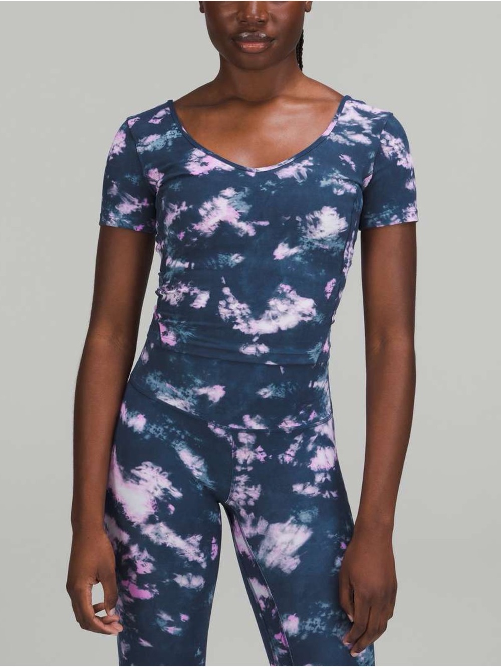 Lululemon Align T-Shirt Sz 6 In Circulate Tie Dye Mineral Blue Multi
